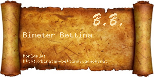 Bineter Bettina névjegykártya